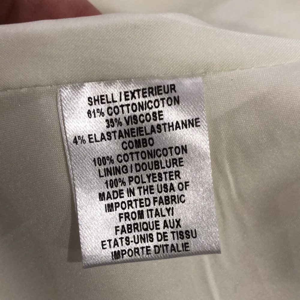 MILLY White Blazer Jacket w/Stretch - Picture 6 of 10